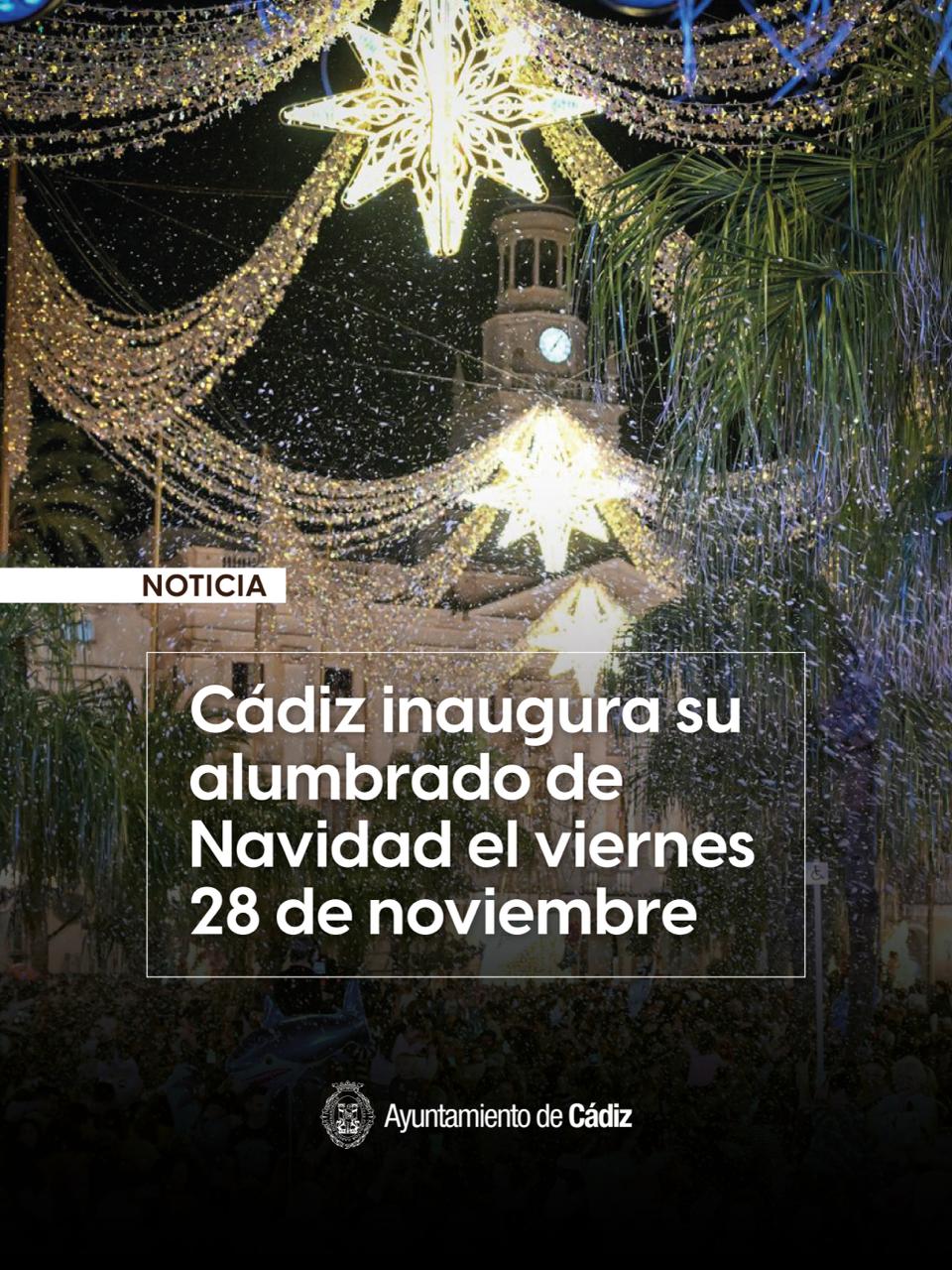 Inauguración del alumbrado extraordinario de la navidad en cádiz 