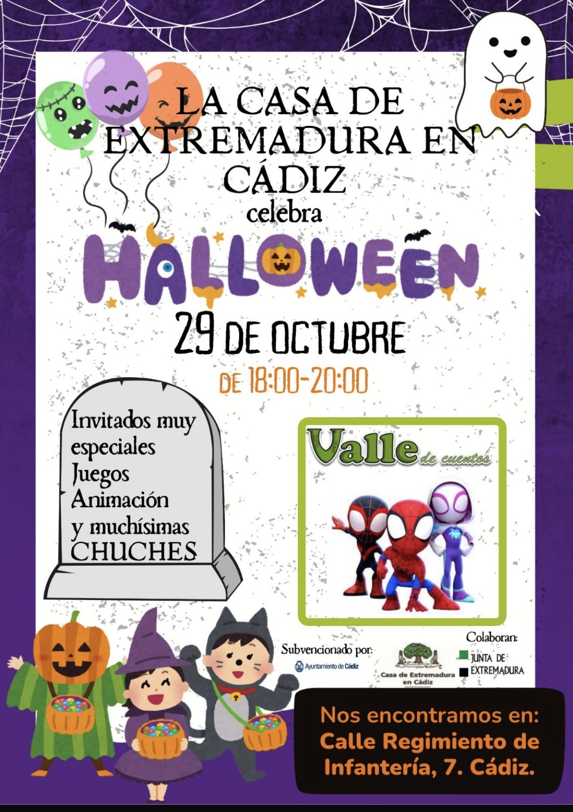 Fiesta de halloween en la casa de extremadura en cádiz