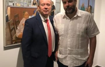 El pintor Pepe Baena con Juan Carlos Campo.