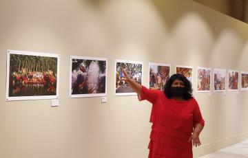 Gabriela Alejo durante la inauguración en la Casa de Iberoamérica