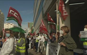 Protesta sindical a las puertas del hospital