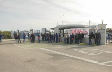Los trabajadores de Airbus Puerto Real que han secundado el parón 
