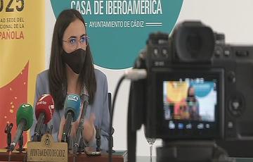 Lola Cazalilla durante la presentación de la web en la Casa de iberoamérica