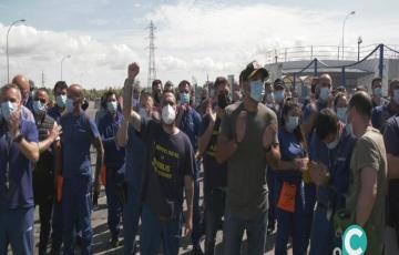 Una de las protestas de los trabajadores de Airbus Puerto Real