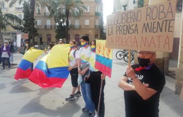Las protestas de Colombia llegan a las calles gaditanas.