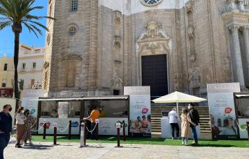 En la plaza de la Catedral han estado los stand e la campaña "Resintoniza Andalucía"