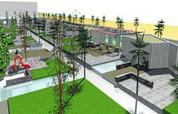 Boceto virtual de uno de los diseños planteados para el futuro parque del cementerio