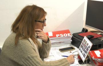 María José Rodríguez en el despacho del PSOE 