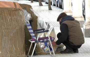 Persona sin hogar en Cádiz 