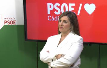 La cabeza de lista del PSOE por Cádiz, Irene García, en una reciente comparecencia