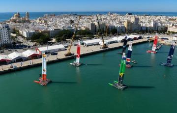 Catamaranes de competición en la pasada edición de la Sail GP