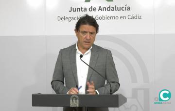 El delegado de Empleo y Empresa, Daniel Sánchez, durante la presentación del Plan Empleo Estable