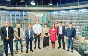 Los candidatos, y la candidata, a la alcaldía de Cádiz que han participado en el debate