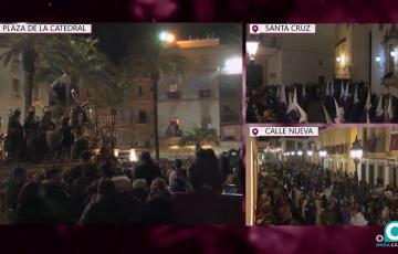 Imagen de un momento de la retransmisión del Jueves Santo por Onda Cádiz Tv