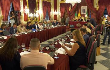 Pleno de la Diputación provincial de Cádiz, esta mañana. ...