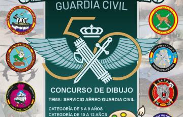 El tema principal del dibujo el Servicio Aéreo de la Guardia Civil.