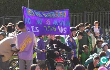 Imagen de la protesta escolar en el Parque de Varela 