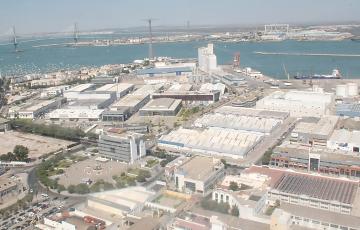 Imagen aérea de la Zona Franca de Cádiz.