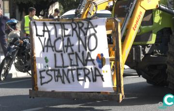 Imagen de la movilización de este martes de los agricultores en Cádiz. 