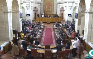 Sesión del Pleno del Parlamento de Andalucía este jueves. 