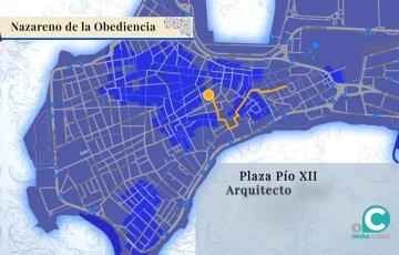 Imagen del itinerario del Nazareno de la Obediencia 