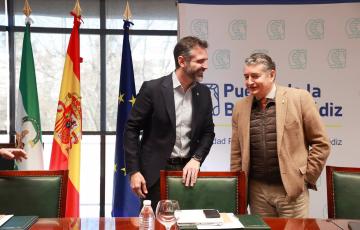 Antonio Sanz con Fernández-Pacheco en Cádiz en la Autoridad Portuaria