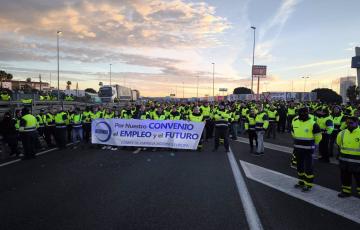 Una de las protestas de los trabajadores de Acerinox en Los Barrios. 