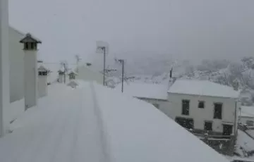 Una de las últimas estampas de la Sierra de Cádiz teñida de blanco. 