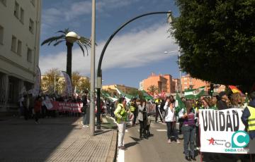 Imagen del arranque de la manifestación en San Severiano 