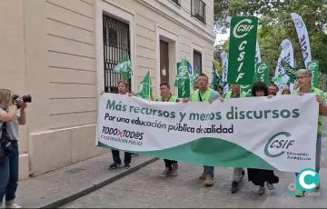 CSIF se ha movilizado en las ocho provincias andaluzas bajo el lema ‘Más recursos y menos discursos’.