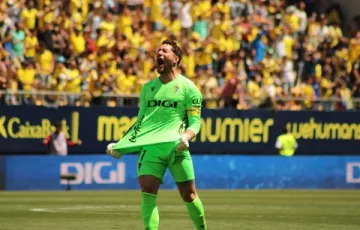 Conan Ledesma durante un partido la pasada temporada (Foto: Cádiz CF)