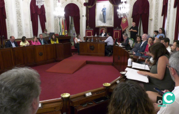 Un momento de la sesión plenaria celebrada en el Ayuntamiento de Cádiz