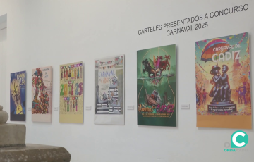 Algunas de las obras presentadas al anterior concurso del cartel en la Casa de Carnaval.