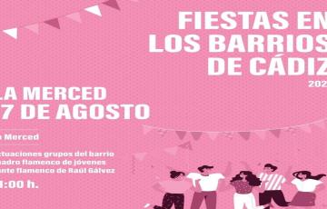 Cartel de la fiesta de barrio en La Merced 