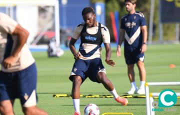 Kouamé en el entrenamiento celebrado en la Ciudad Deportiva (Foto: Cádiz CF)