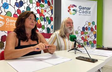 Imagen de la rueda de prensa convocada por Ganar Cádiz. 