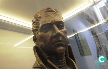 Busto del caudillo sudamericano en la exposición