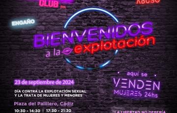 Cartel que ilustra la acción por el Día contra la explotación sexual y la trata.