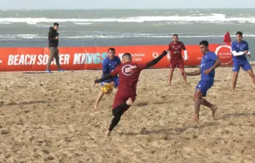 Imagen de un torneo de fútbol playa disputado en la ciudad. 