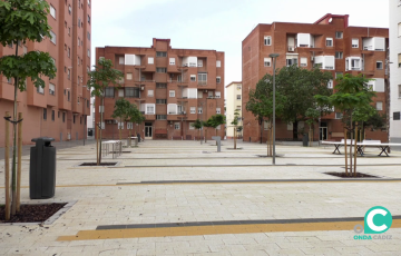 Zona reurbanizada en la barriada de la Paz.