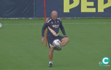 Paco López en la sesión desarrollada este martes en la Ciudad Deportiva