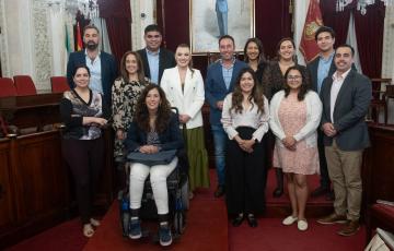 Recepción en el Salón de Plenos del Ayuntamiento de Cádiz. 