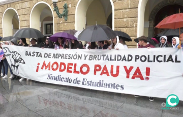 Un momento del acto de protesta