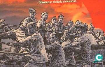 Uno de los paneles de la muestra "El trabajo esclavo de los presos. Pasado y presente".