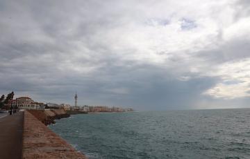 Detalle de la ciudad de Cádiz tras la alerta naranja por la DANA en una imagen de archivo