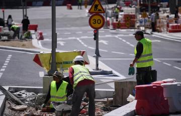 Trabajadores en una obra 