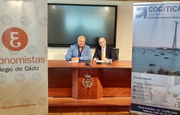 Firma de convenio entre COGITI Cádiz y el Colegio Profesional de Economistas de Cádiz.