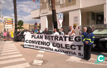 Imagen de las últimas concentraciones de los trabajadores de astilleros en la capital gaditana