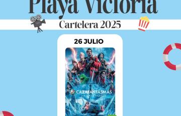 Cartel de la proyección de este sábado en la Playa Victoria de Cádiz. 