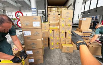 Tabaco de contrabando intervenido en el puerto de Algeciras.